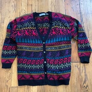 Vintage sweater XL colorful design